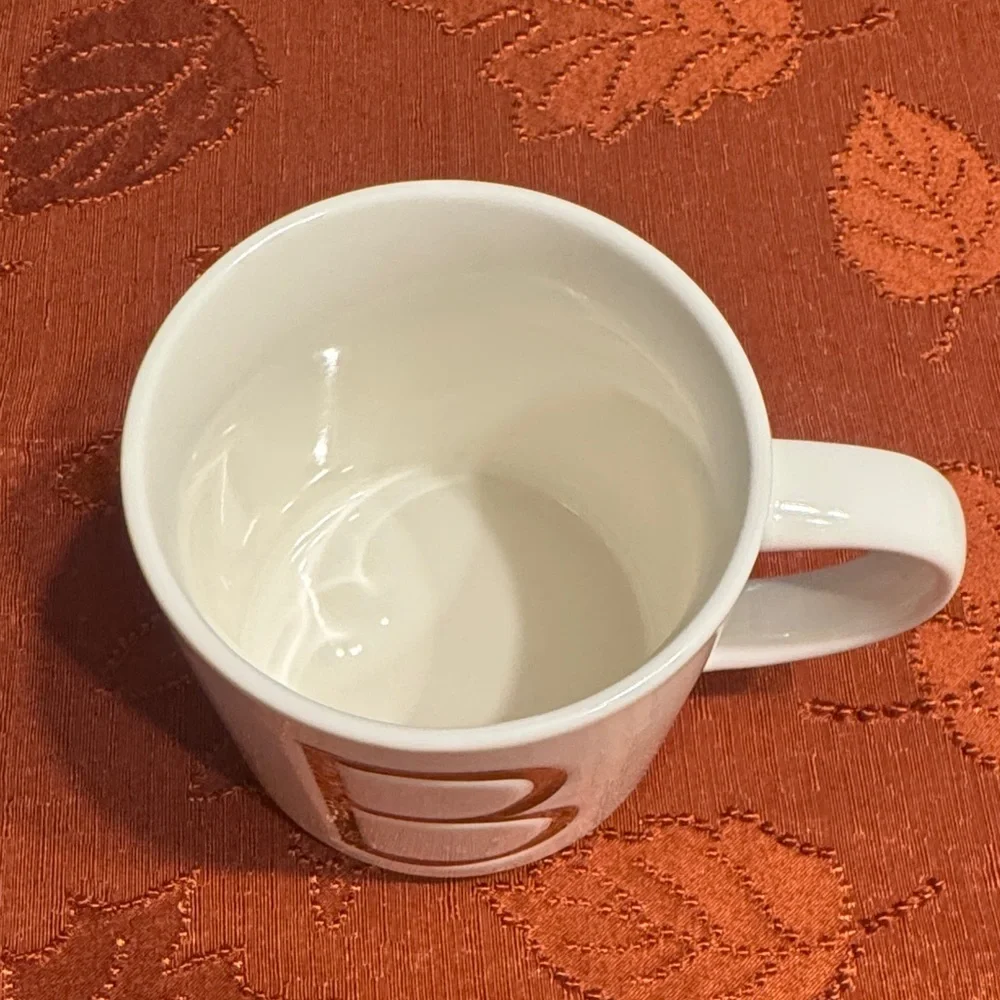 Williams Sonoma White Mug with Gold Letter B